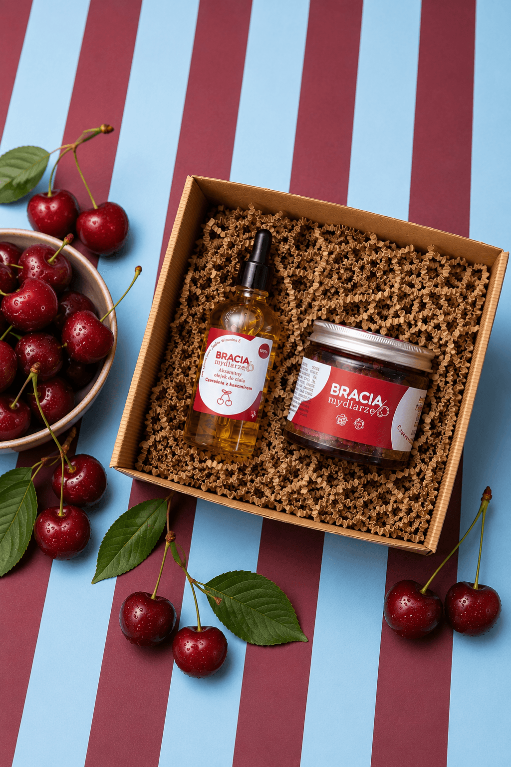 Zestaw prezentowy – Olejek i peeling do ciała Czereśnia z Kaszmirem - View 1