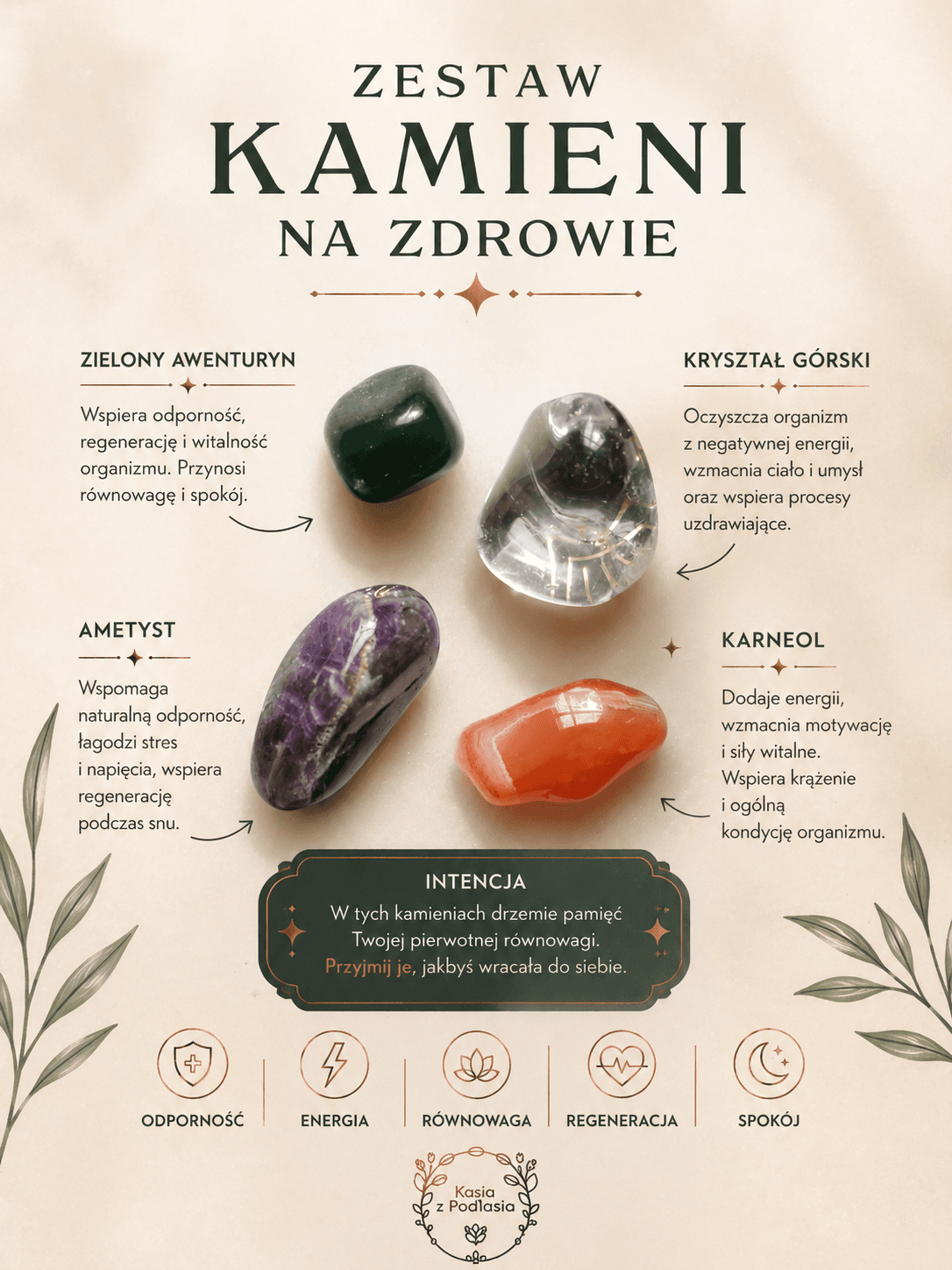Zestaw kamieni z afirmacją – Na zdrowie - View 1